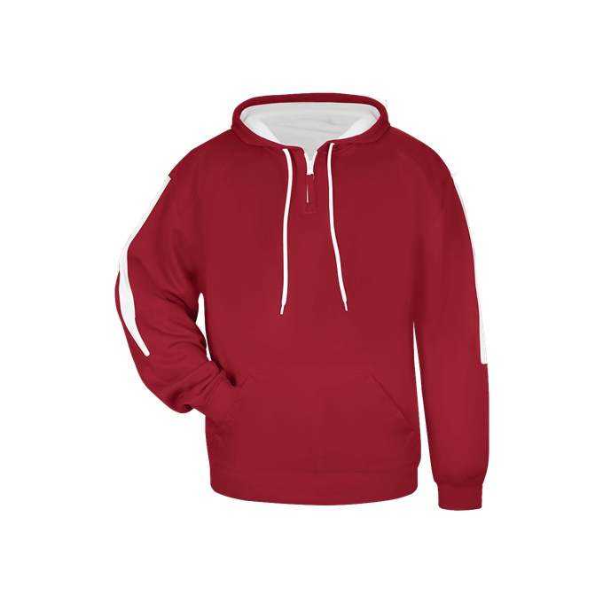 Badger Sport 2456 Sideline Fleece Youth Hoodie - Red White - HIT a Double - 1