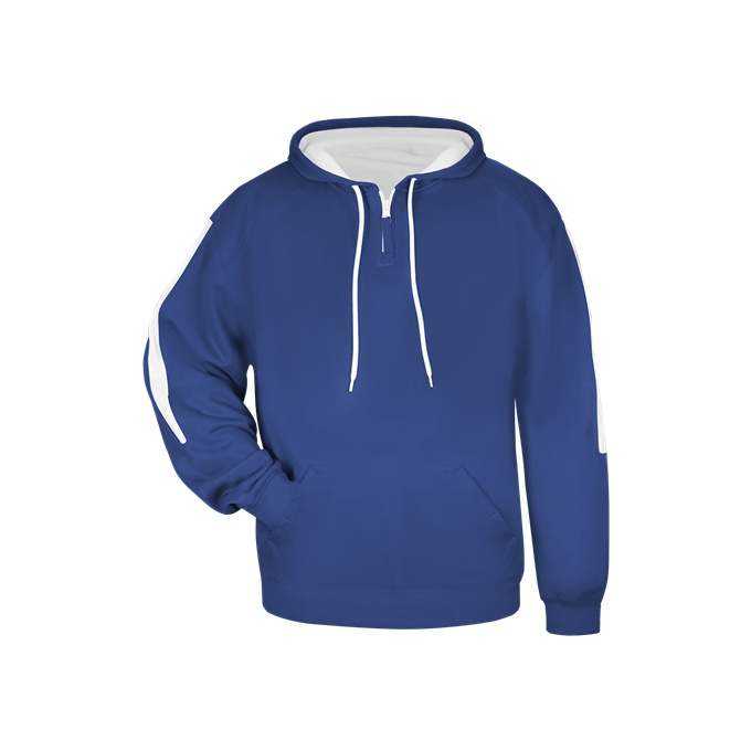 Badger Sport 2456 Sideline Fleece Youth Hoodie - Royal White - HIT a Double - 1
