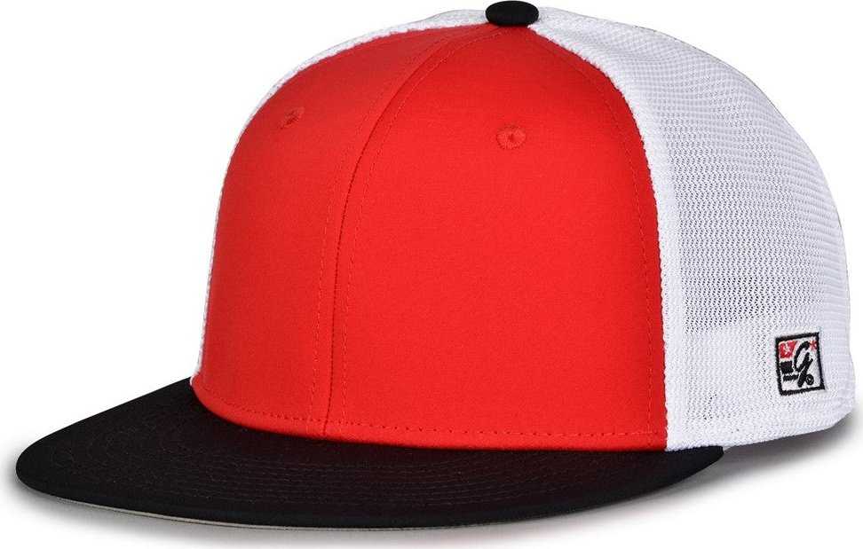The Game GB437 Diamond Mesh Cap - Red Black - HIT A Double