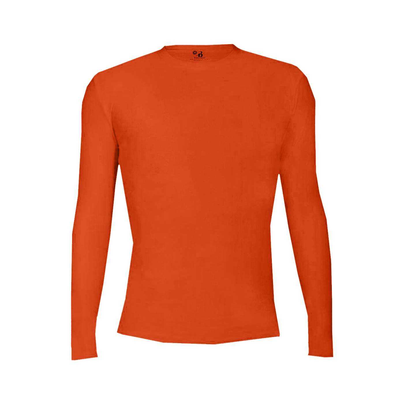 Badger Sport 2605 Pro-compression Long Sleeve Youth Crew - Orange - HIT a Double - 1