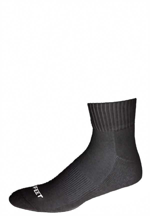 Pro Feet 264/3-263/3 Cotton Quarter (3 Pair Pkg) Socks - Black - HIT a Double