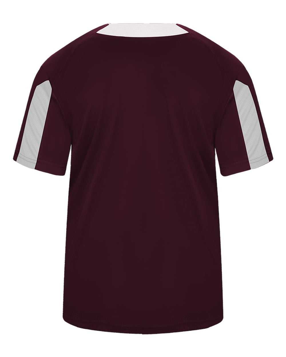 Badger Sport 2976 Youth Striker Badger Sport Placket - Maroon White - HIT a Double - 3