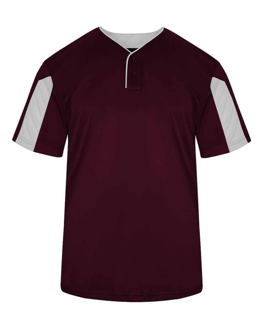 Badger Sport 2976 Youth Striker Badger Sport Placket - Maroon White - HIT a Double - 1