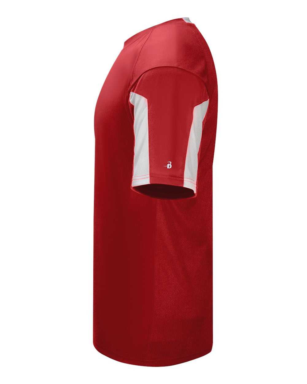 Badger Sport 2976 Youth Striker Badger Sport Placket - Red White - HIT a Double - 2