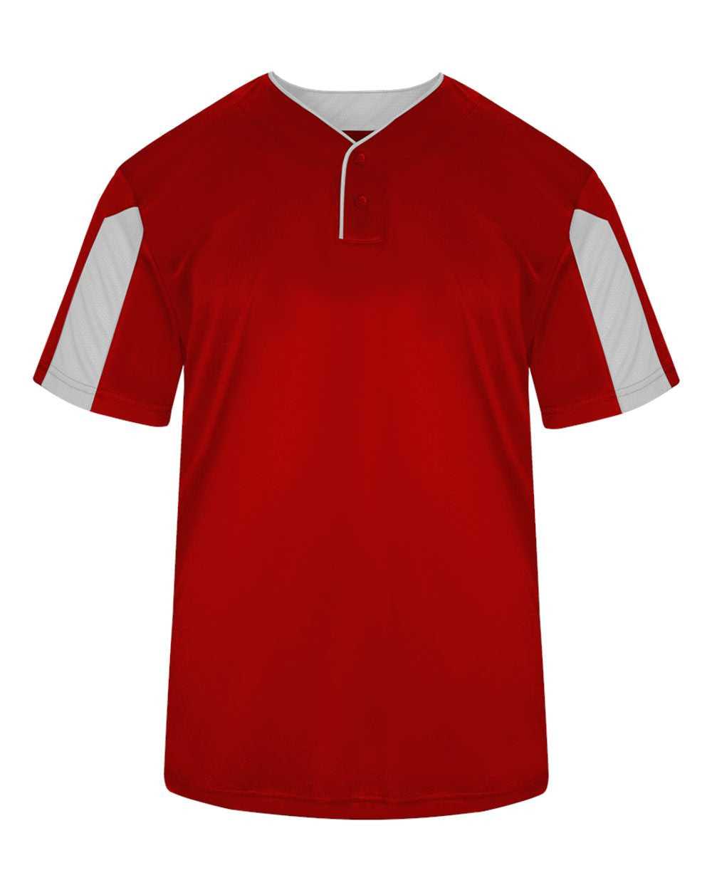 Badger Sport 2976 Youth Striker Badger Sport Placket - Red White - HIT a Double - 1