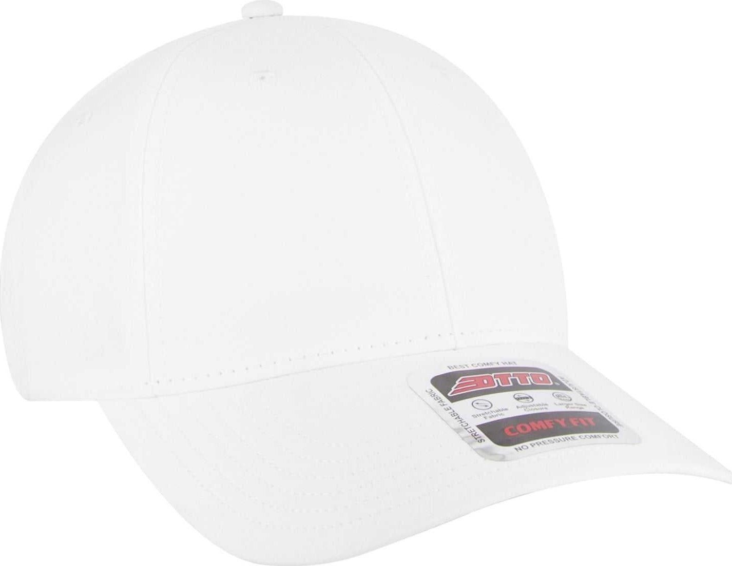 OTTO 19-1320 Comfy Fit 6 Panel Low Profile Style Baseball Cap - White - HIT a Double - 1