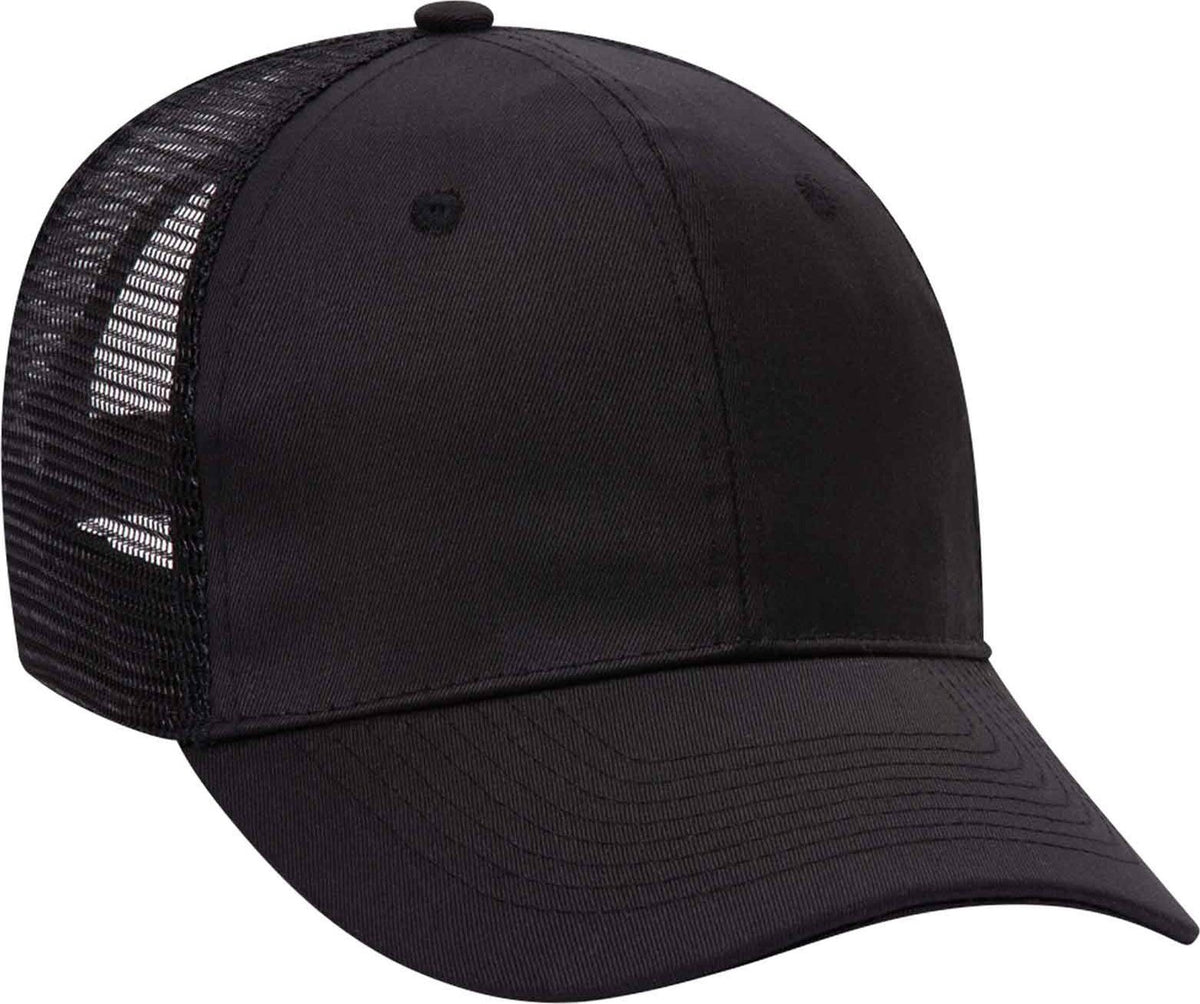 OTTO 30-1103 Promo Cotton Blend Twill Pro Style Mesh Back Trucker Hat - Black - HIT a Double - 1