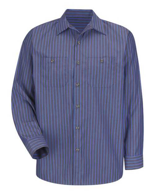 Red Kap SP14 Industrial Long Sleeve Work Shirt - Gray Blue Stripe - HIT a Double - 2