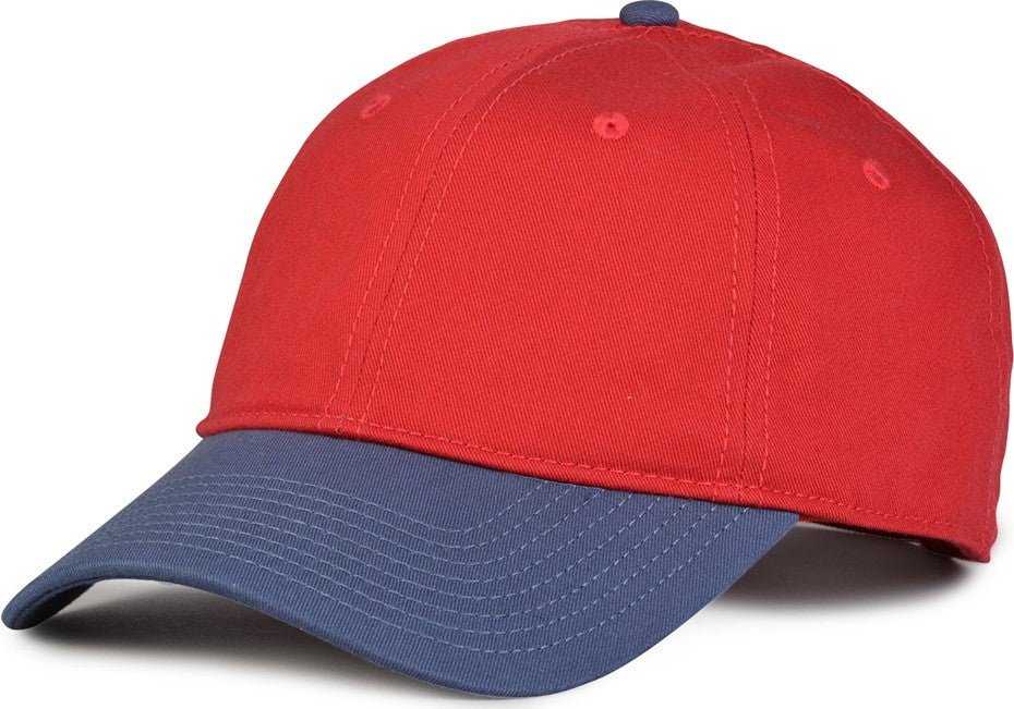 The Game GB210 Classic Relaxed Garment Washed Twill Cap - Vintage Red Vintage Blue - HIT A Double