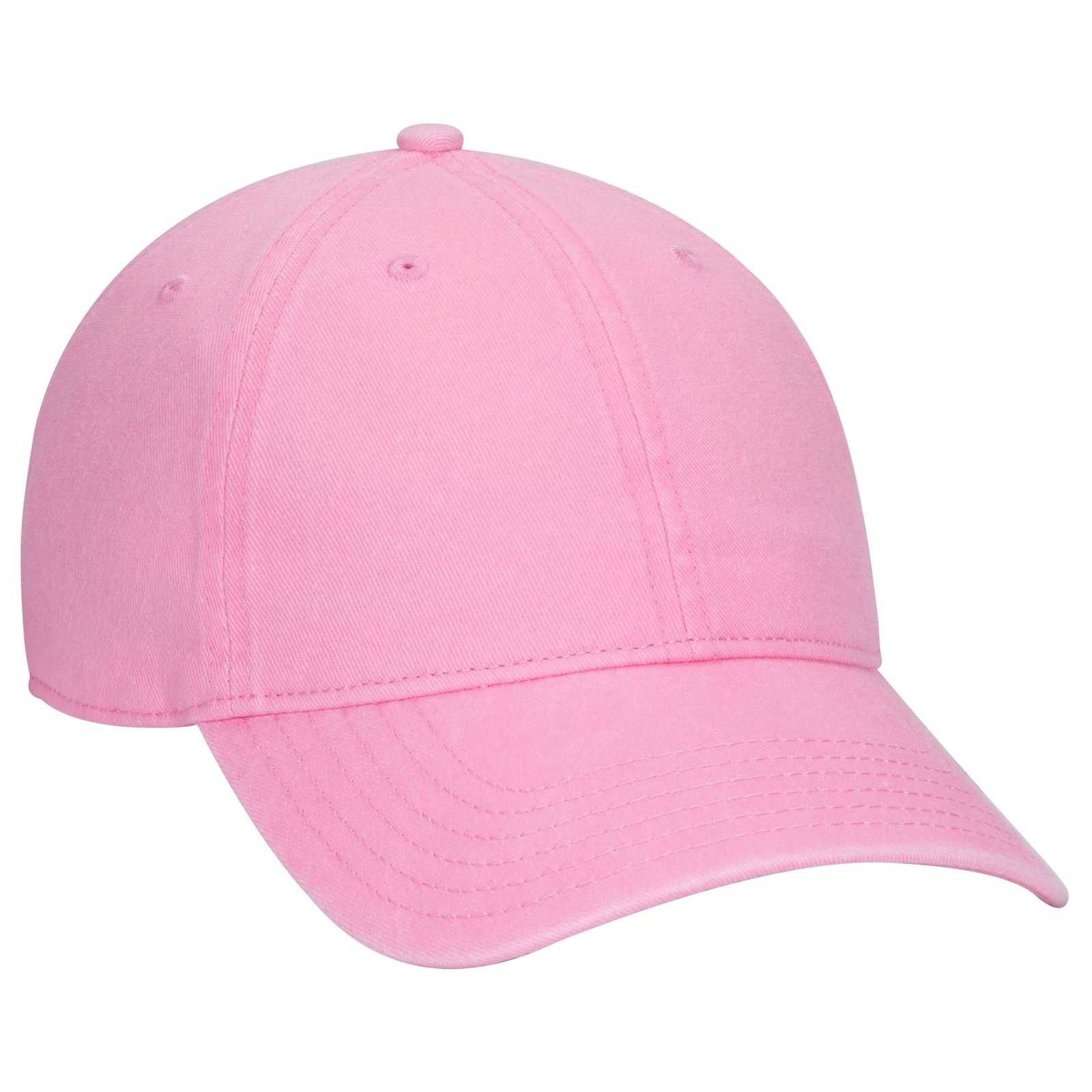OTTO 18-711 Superior Washed Pigment Dyed Cotton Twill Low Profile Pro Style Cap - Pink - HIT a Double - 1
