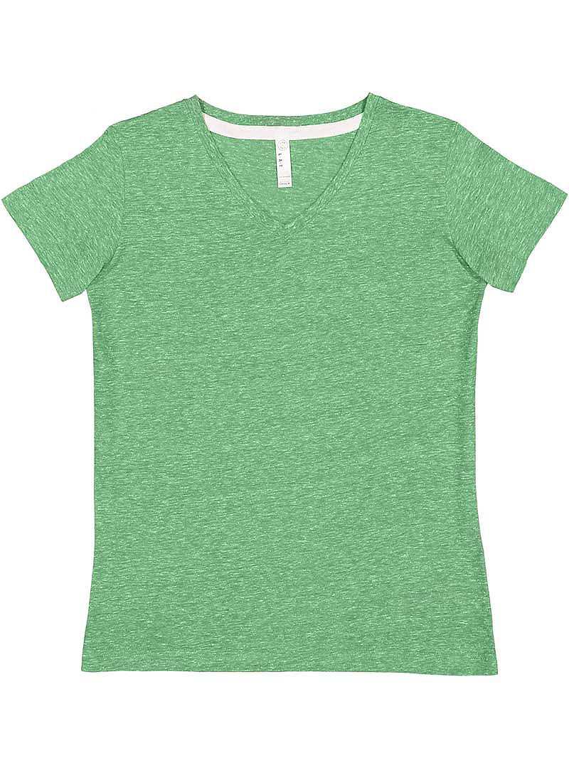 Lat 3591 Women's Harborside Melange V-Neck T-Shirt - Green Melange - HIT a Double - 1