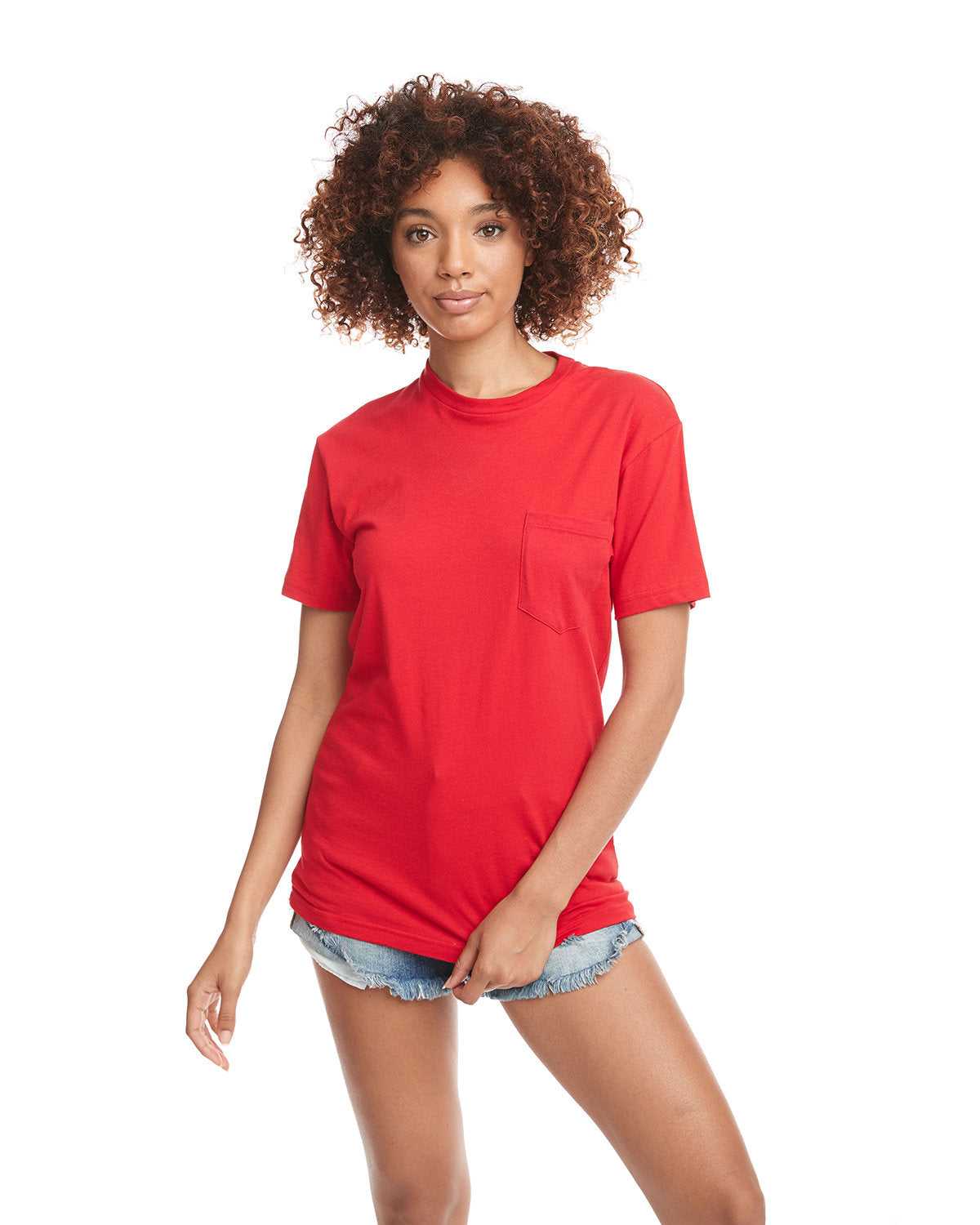 Next Level 3605 Cotton Pocket Crew - Red - HIT a Double - 1