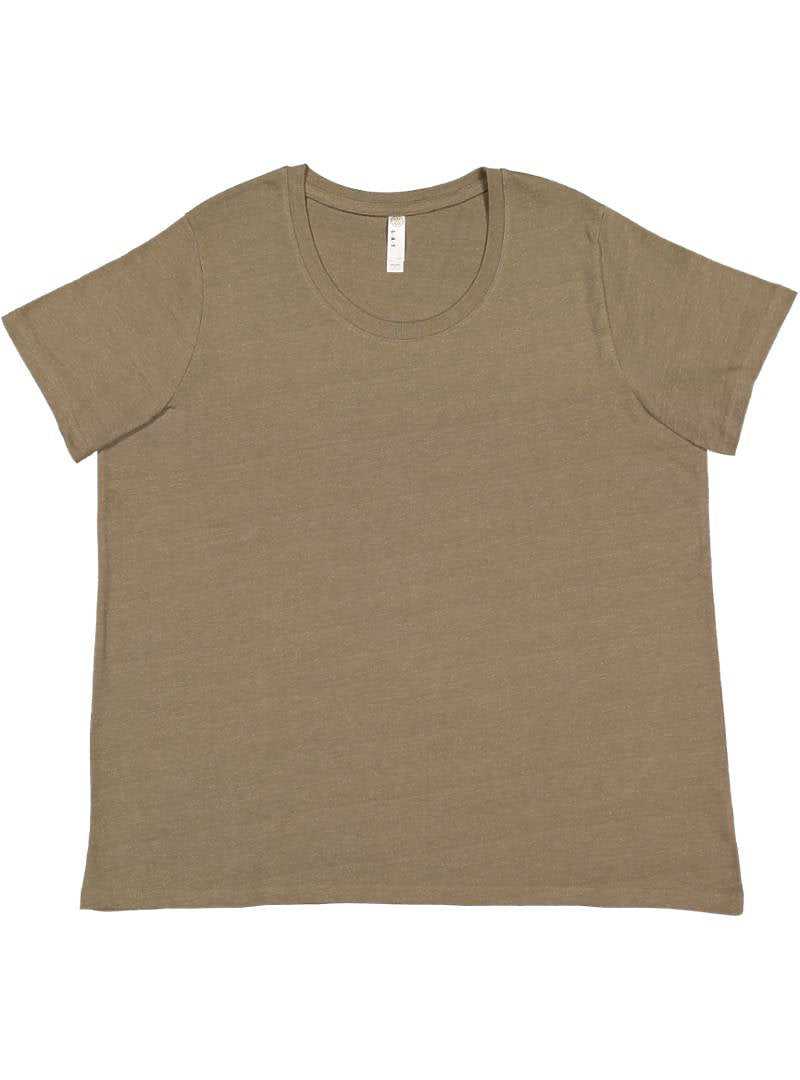 Lat 3816 Curvy Collection Women&#39;s Fine Jersey Tee - Vintage Military Green - HIT a Double - 4