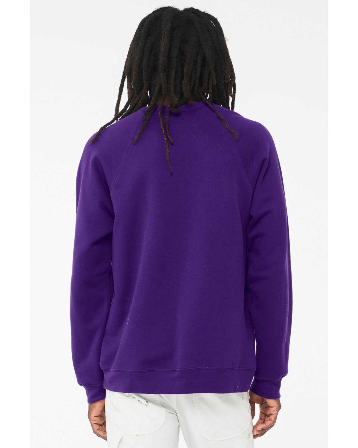 Bella + Canvas 3901 Sponge Fleece Raglan Crewneck Sweatshirt - Team Purple - HIT a Double - 2