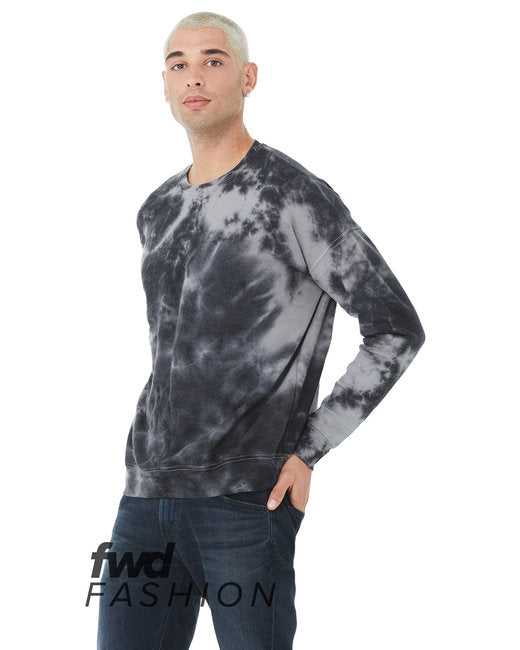Bella + Canvas 3945RD Fwd Fashion Unisex Tie-Dye Pullover Sweatshirt - White Gray Bl - HIT a Double
