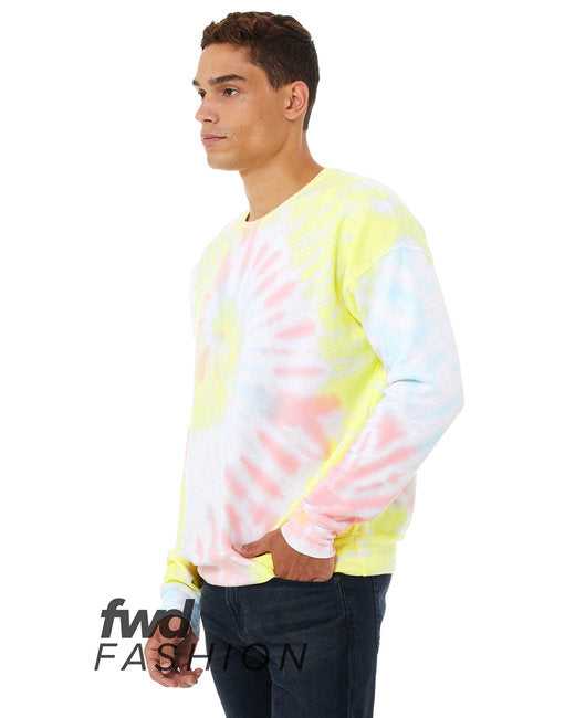 Bella + Canvas 3945RD Fwd Fashion Unisex Tie-Dye Pullover Sweatshirt - Rainbw Pastl - HIT a Double