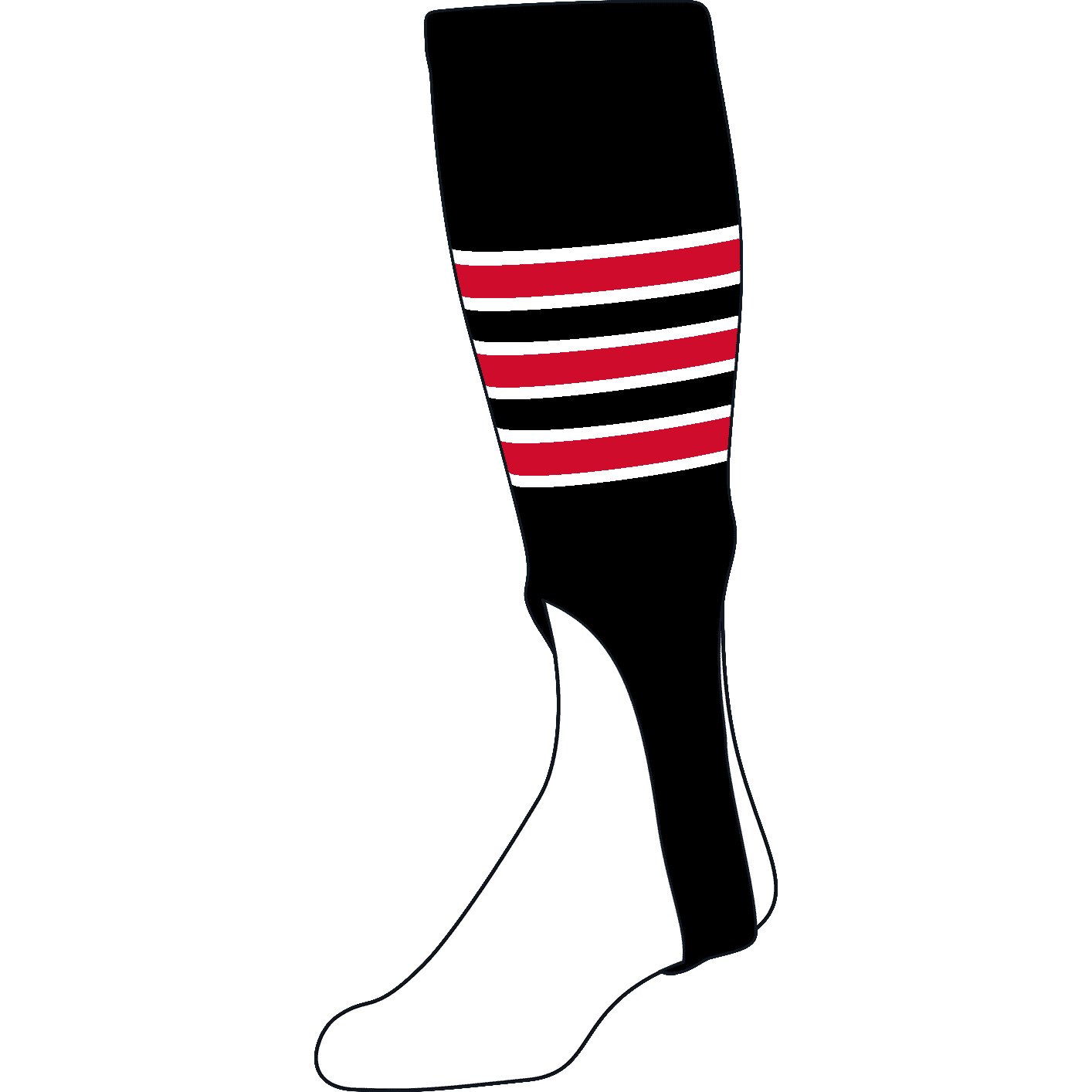 Pro Feet Stirrups 18" Length - Black White Scarlet - HIT a Double