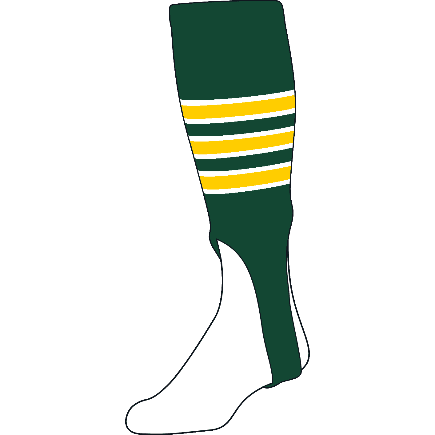 Pro Feet Stirrups 18" Length - Dark Green White Gold - HIT a Double