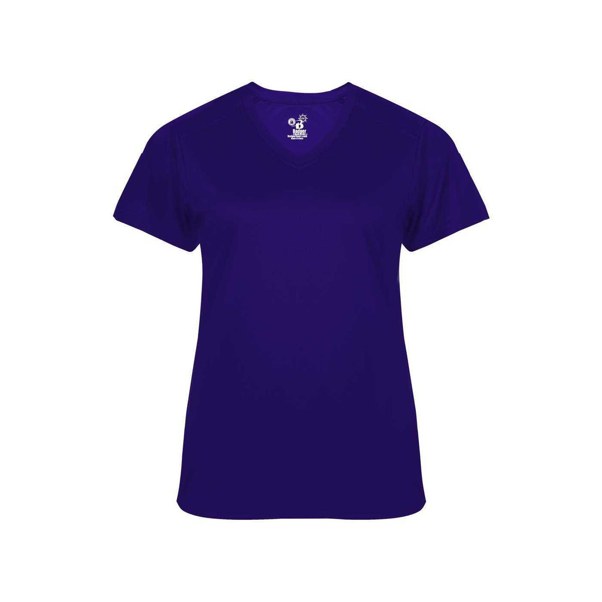 Badger Sport 4062 Ultimate Softlock Ladies V-neck Short Sleeve Tee - Purple - HIT a Double - 1