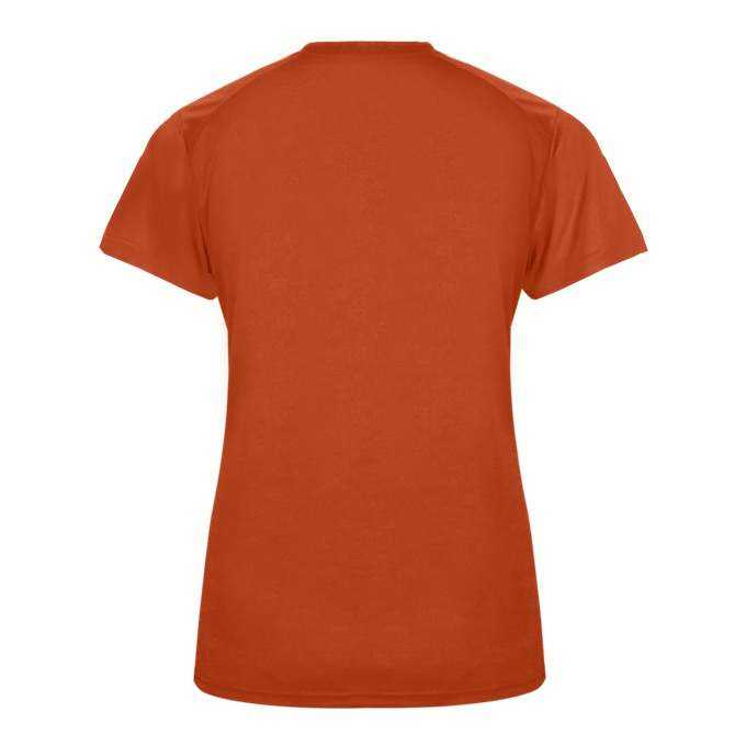 Badger Sport 4062 Ultimate Softlock Ladies V-neck Short Sleeve Tee - Orange - HIT a Double - 3