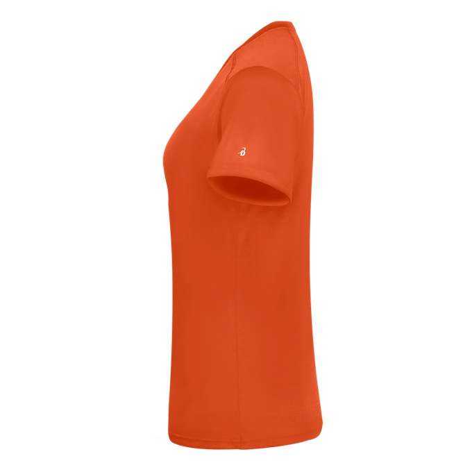 Badger Sport 4062 Ultimate Softlock Ladies V-neck Short Sleeve Tee - Orange - HIT a Double - 2