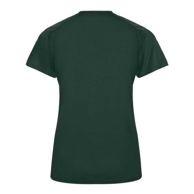 Badger Sport 4062 Ultimate Softlock Ladies V-neck Short Sleeve Tee - Forest - HIT a Double - 3