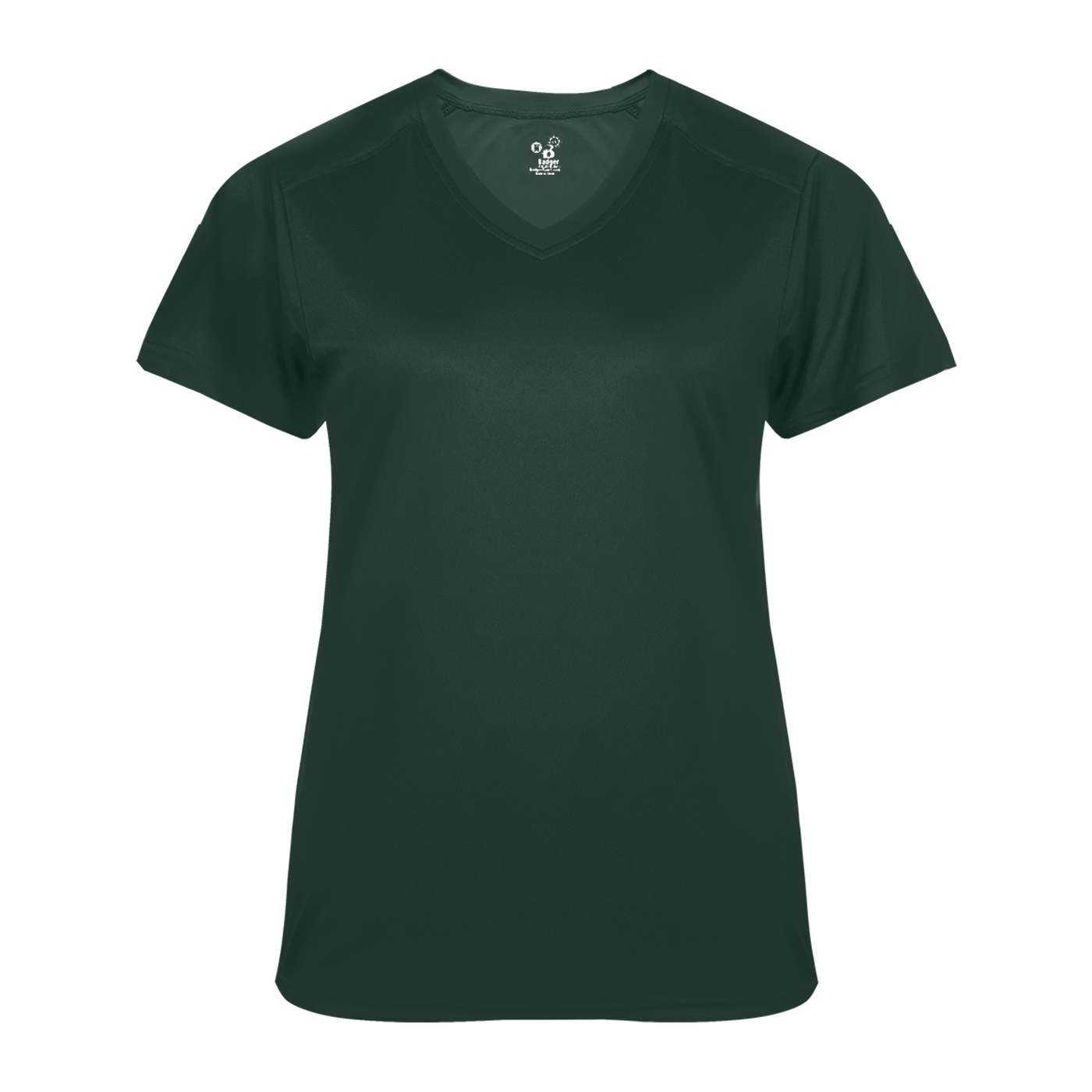 Badger Sport 4062 Ultimate Softlock Ladies V-neck Short Sleeve Tee - Forest - HIT a Double - 1
