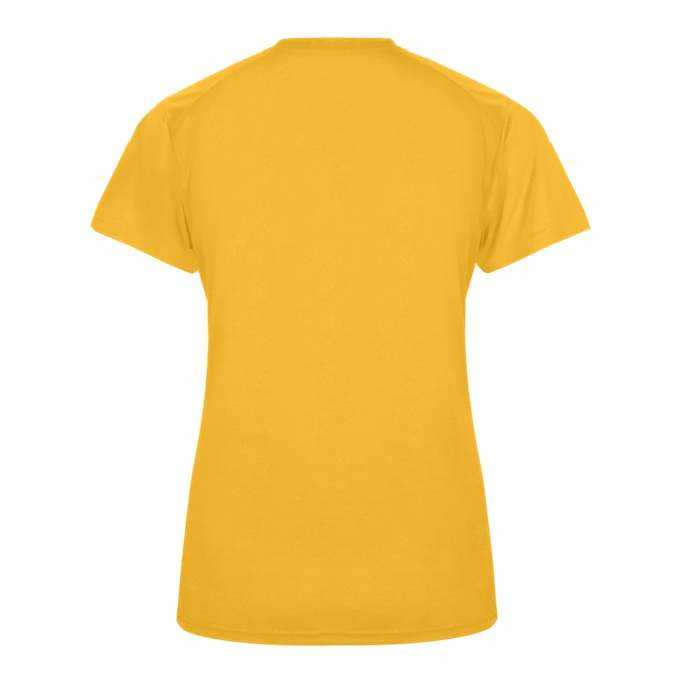 Badger Sport 4062 Ultimate Softlock Ladies V-neck Short Sleeve Tee - Gold - HIT a Double - 3