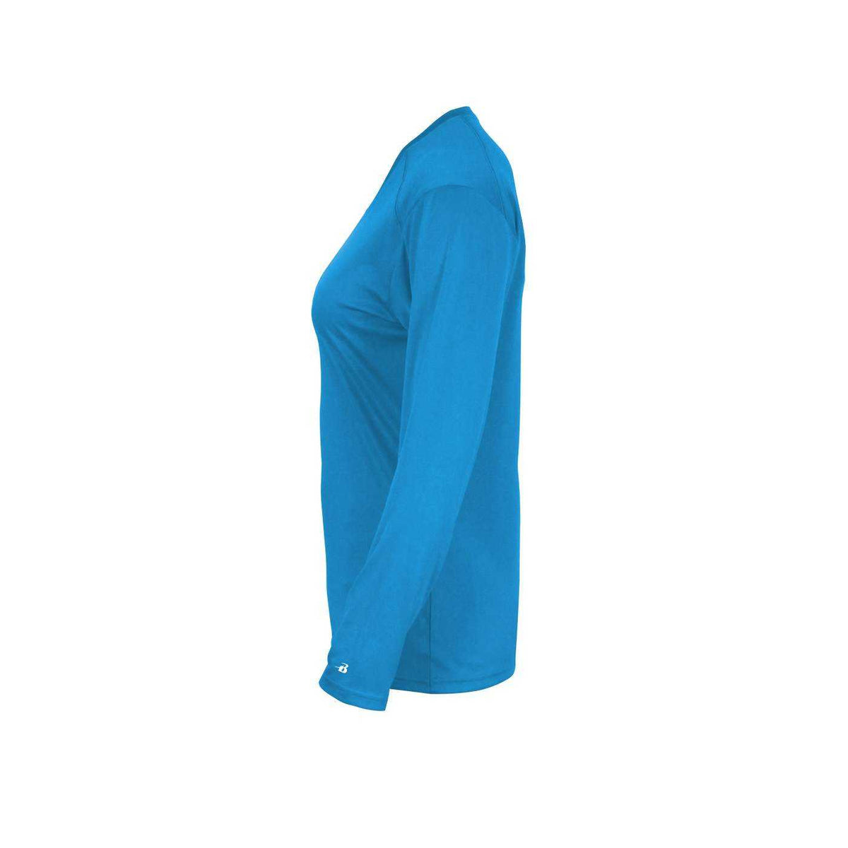 Badger Sport 4064 Ultimate Softlock V-neck Ladies Long Sleeve Tee - Electric Blue - HIT a Double - 2