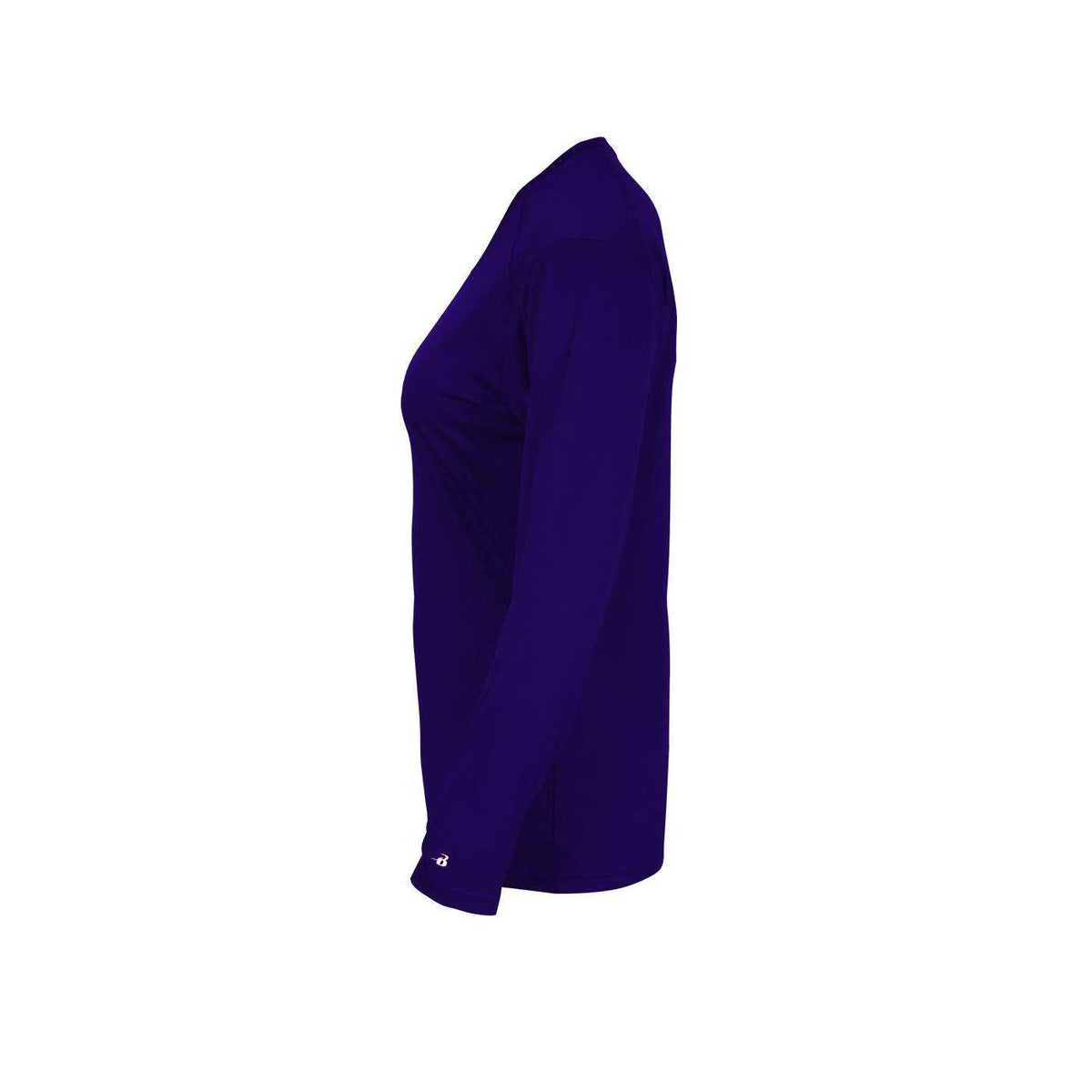 Badger Sport 4064 Ultimate Softlock V-neck Ladies Long Sleeve Tee - Purple - HIT a Double - 2