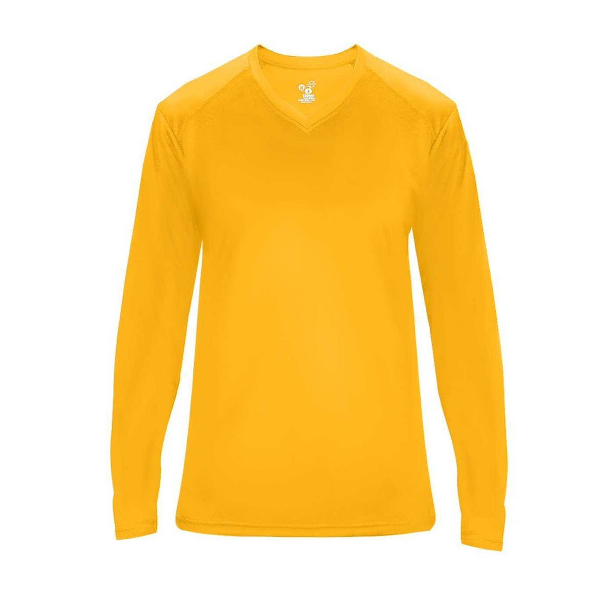 Badger Sport 4064 Ultimate Softlock V-neck Ladies Long Sleeve Tee - Gold - HIT a Double - 1