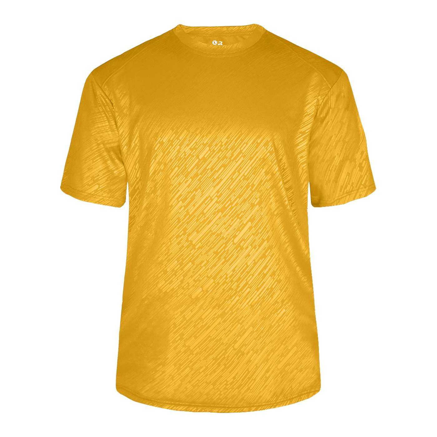 Badger Sport 4131 Line Embossed Tee - Gold Line Embossed - HIT a Double - 1