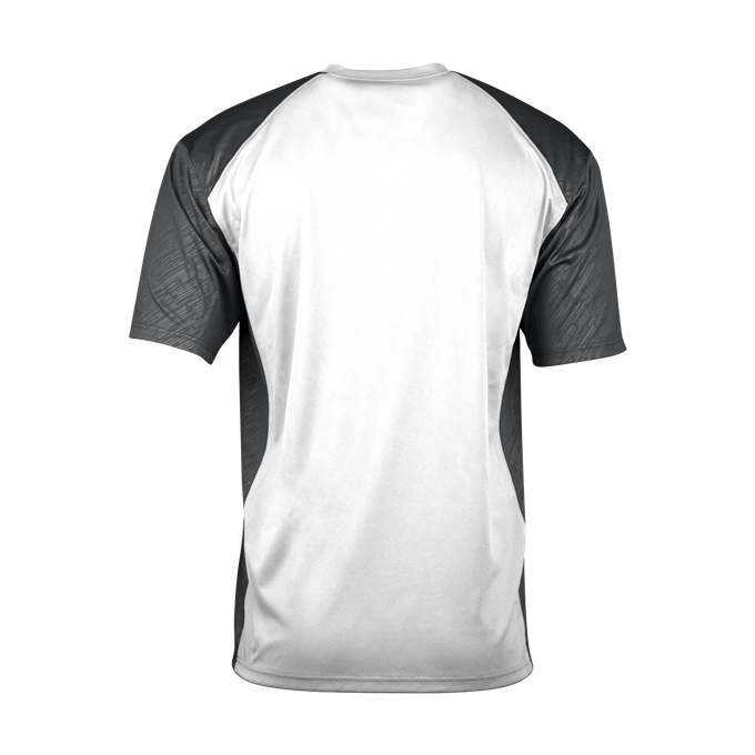 Badger Sport 4158 Line Embossed Colorblock Tee - White Graphite - HIT a Double - 3