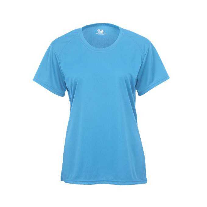 Badger Sport 2160 B-Core Girls&#39; Tee - Columbia Blue - HIT a Double - 1