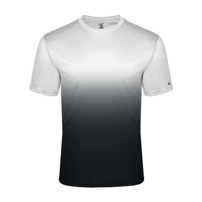 Badger Sport 2203 Ombre Youth Tee - White Black - HIT a Double - 1