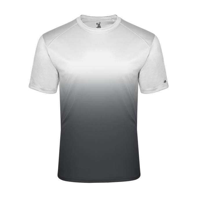 Badger Sport 4203 Ombre Tee - White Graphite - HIT a Double - 1