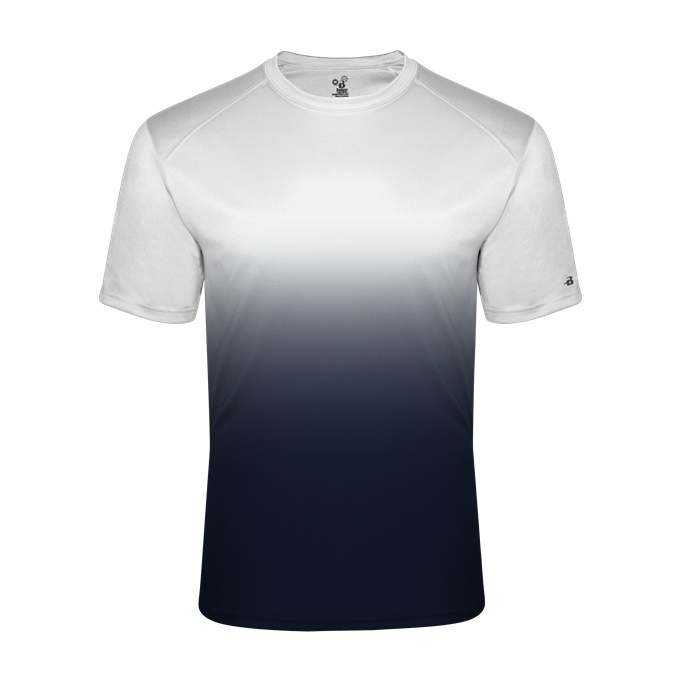 Badger Sport 2203 Ombre Youth Tee - White Navy - HIT a Double - 1