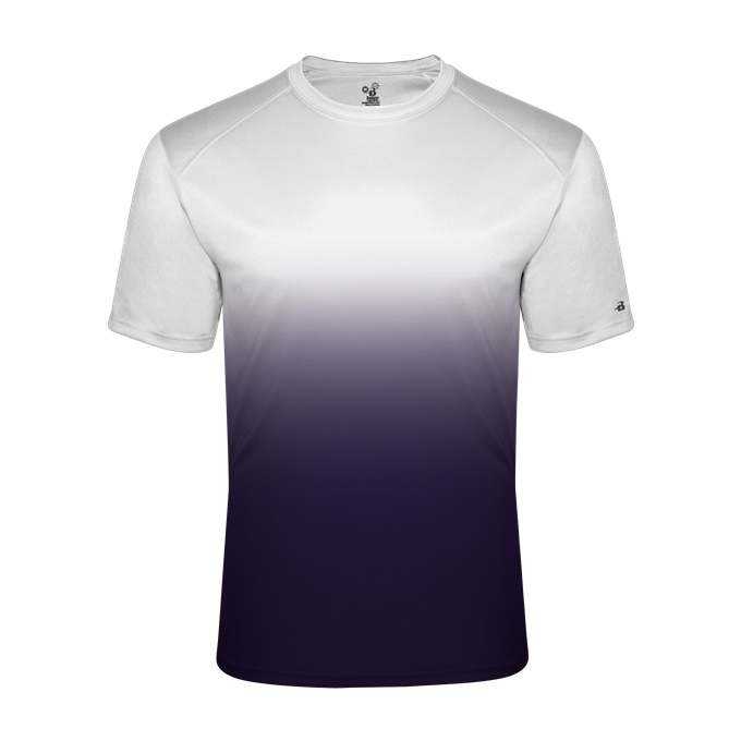 Badger Sport 2203 Ombre Youth Tee - White Purple - HIT a Double - 1