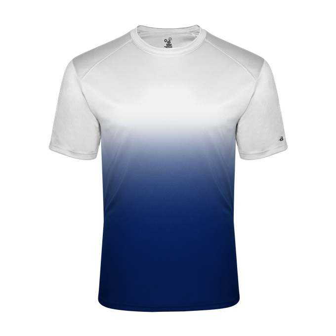 Badger Sport 4203 Ombre Tee - White Royal - HIT a Double - 1