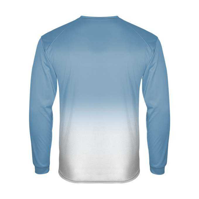 Badger Sport 4204 Ombre Long sleeve Tee - Columbia Blue White - HIT a Double - 2