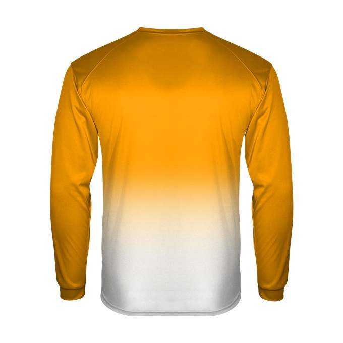 Badger Sport 2204 Ombre Long sleeve Youth Tee - Gold White - HIT a Double - 2
