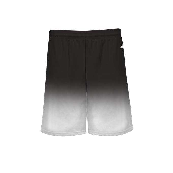 Badger Sport 2206 Ombre Youth Short - Black White - HIT a Double - 1