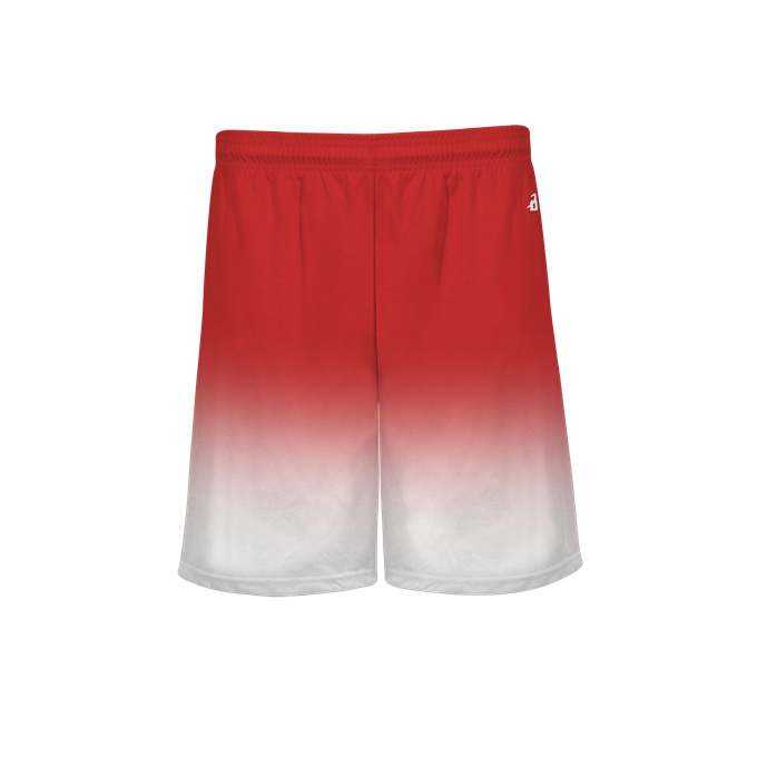Badger Sport 2206 Ombre Youth Short - Red White - HIT a Double - 1