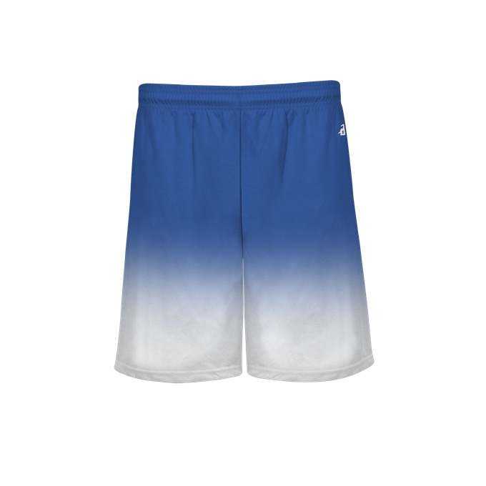 Badger Sport 4206 Ombre Short - Royal White - HIT a Double - 1