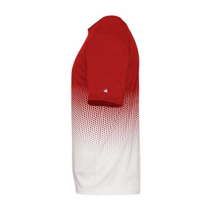 Badger Sport 4220 Hex 2.0 Tee - Red White - HIT a Double - 2