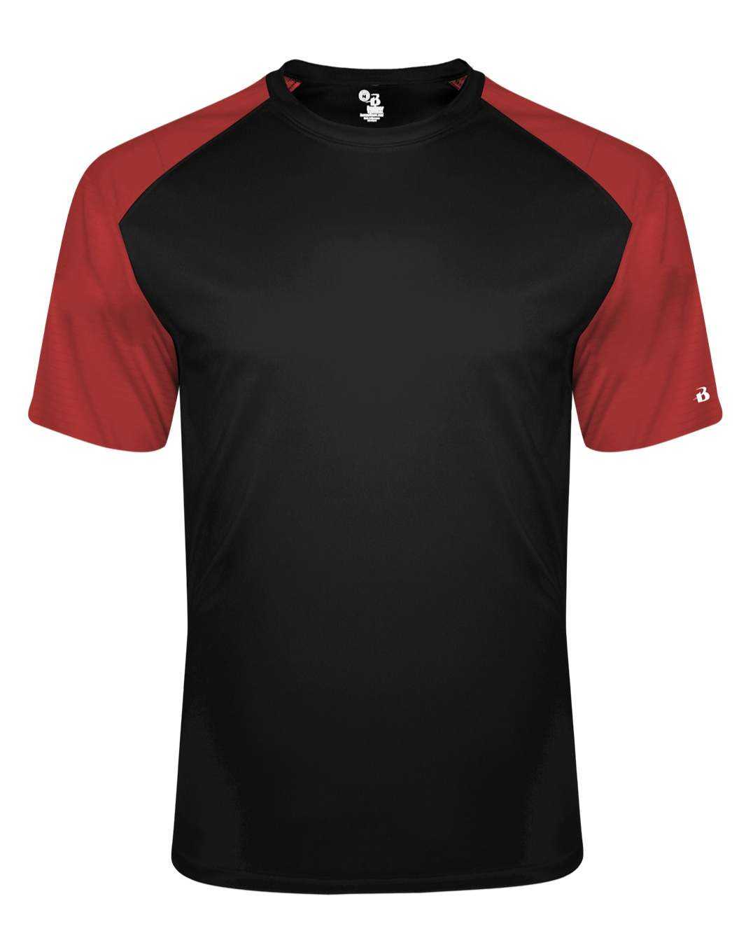 Badger Sport 4230 Breakout Tee - Black Red - HIT a Double - 1