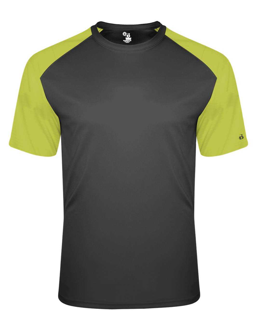 Badger Sport 4230 Breakout Tee - Graphite Lime - HIT a Double - 1