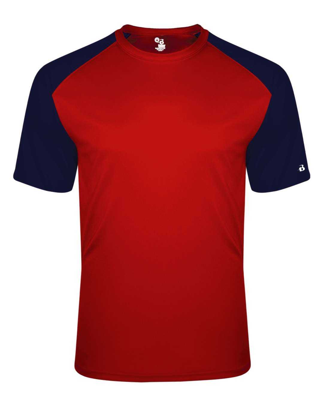 Badger Sport 4230 Breakout Tee - Red Navy - HIT a Double - 1