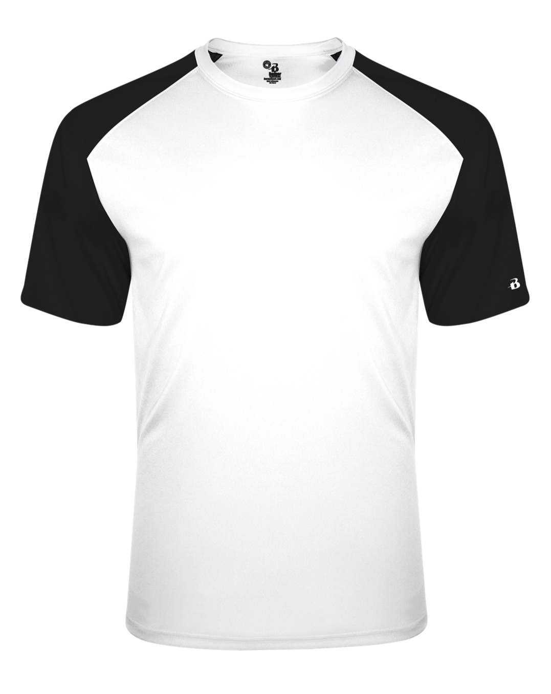 Badger Sport 4230 Breakout Tee - White Black - HIT a Double - 1