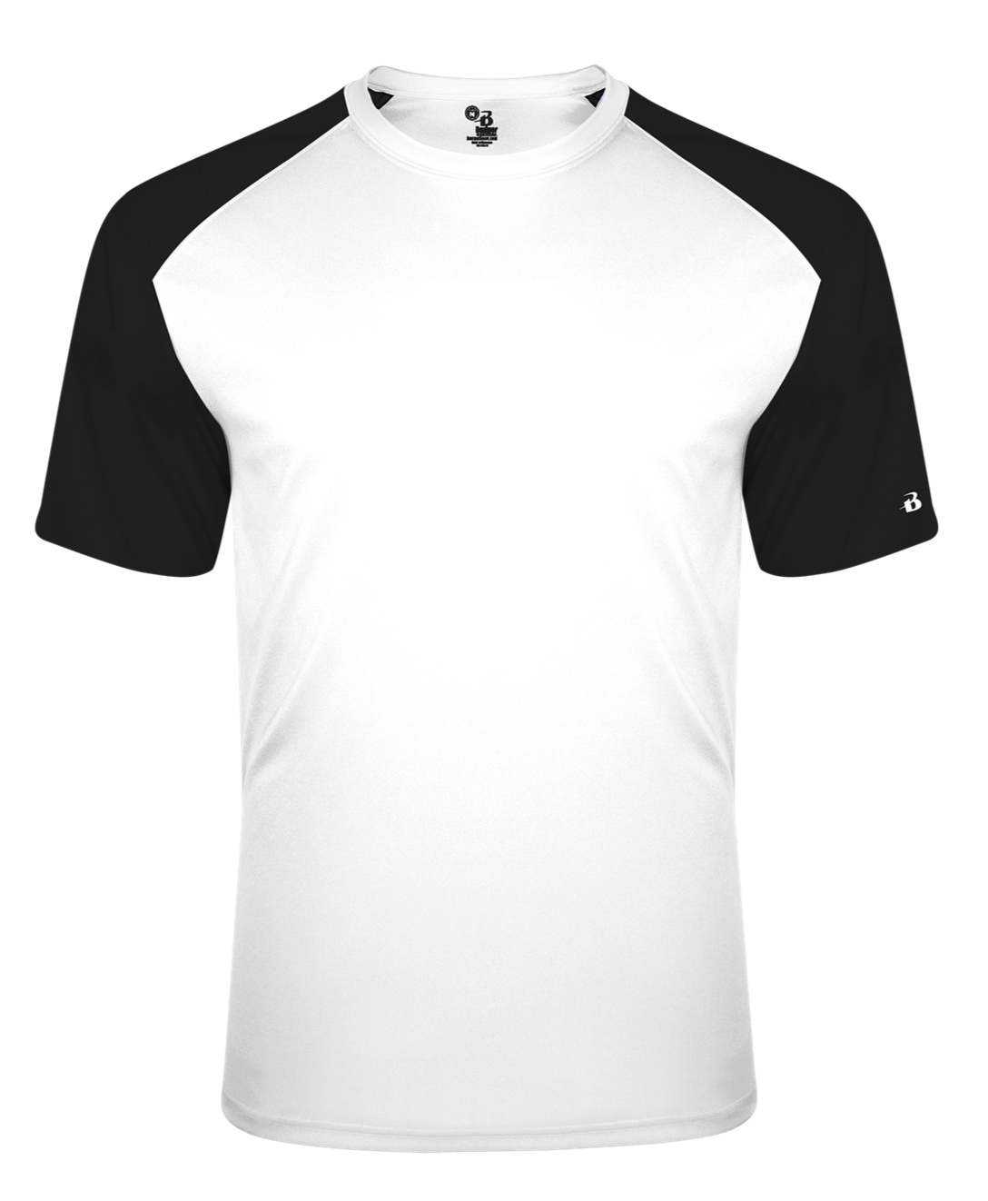 Badger Sport 2230 Breakout Youth Tee - White Black - HIT a Double - 1